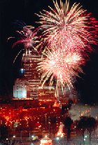 Fireworks over the Esplanade in Boston, MA, USA