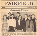 Newspaper photo re. scholarship winners